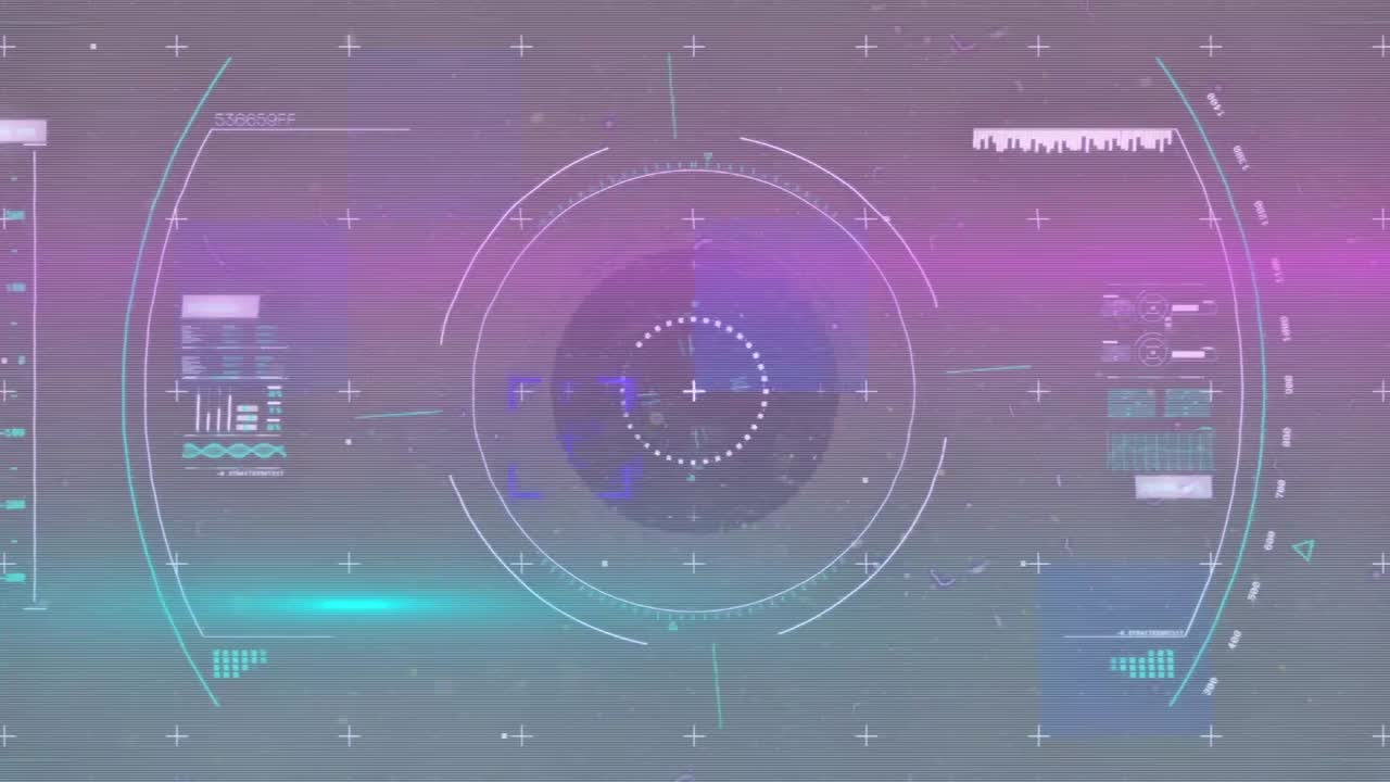 animación de moléculas sobre cuadrados blancos y manchas brillantes