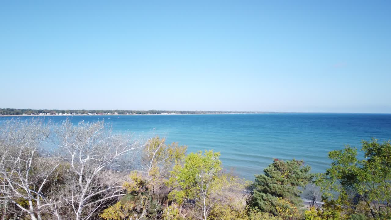 Majestic Drone Aerial of Blue Water Bridge and the Great Lakes Gateway