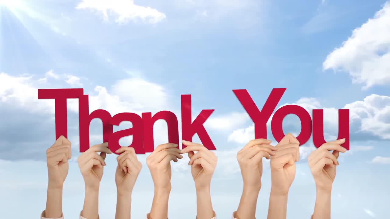 손을 들고 고마워요