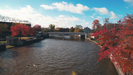 flint, michigan vehicle city sign and flint river video shot with gimbal