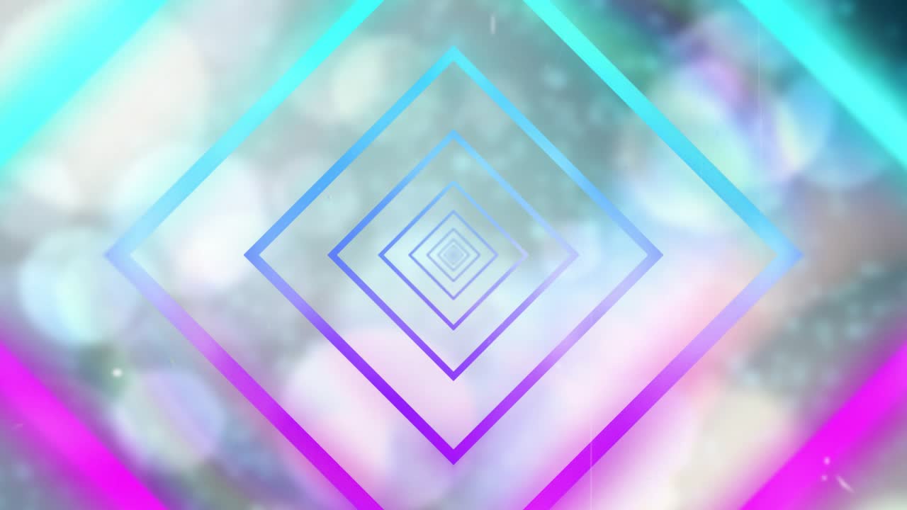 Gold balloons rising from bottom and sides, floating toward center, filling diamonds, showing depth