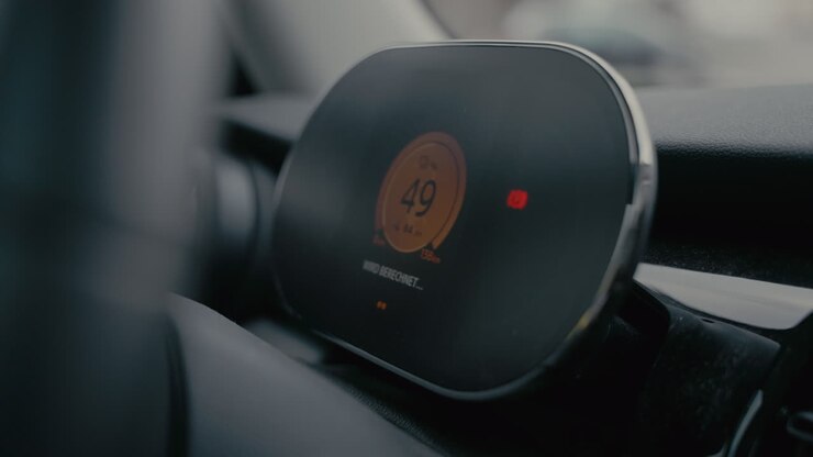Car Dashboard Display Showing Speed