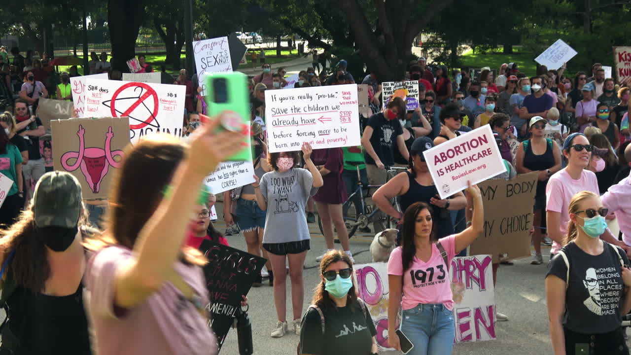 People protest for abortion rights and reproductive freedom