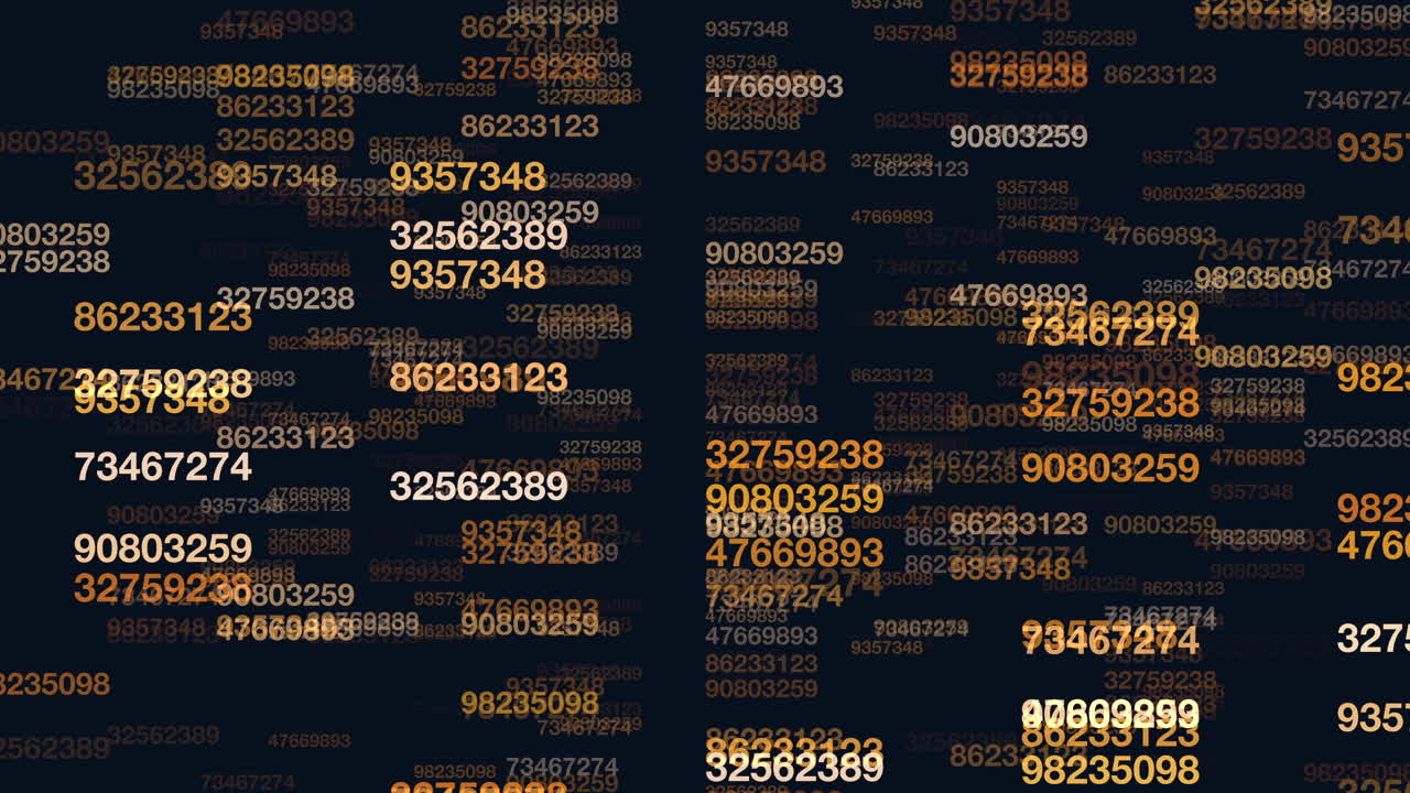 número abstracto y patrón de símbolo en fondo oscuro