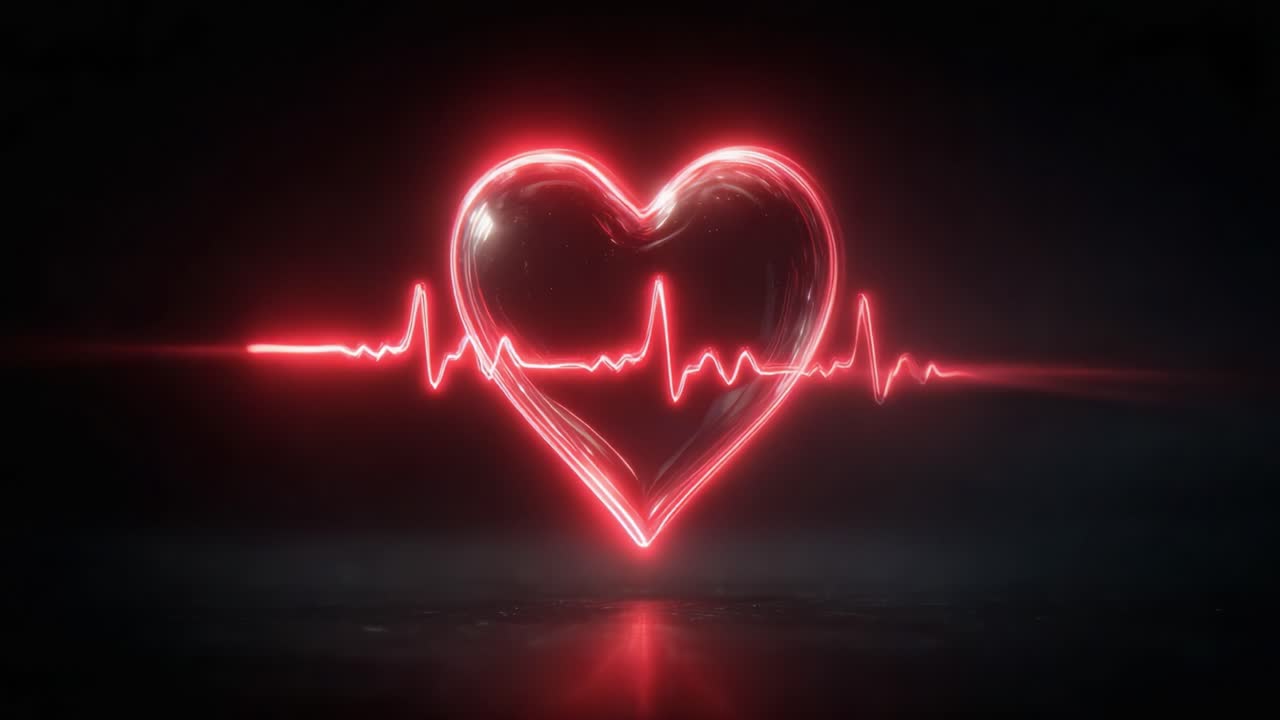 A striking visual representation of life and love, featuring a glowing heart symbol intertwined with a vibrant heartbeat line, illustrating passion and vitality in a captivating way