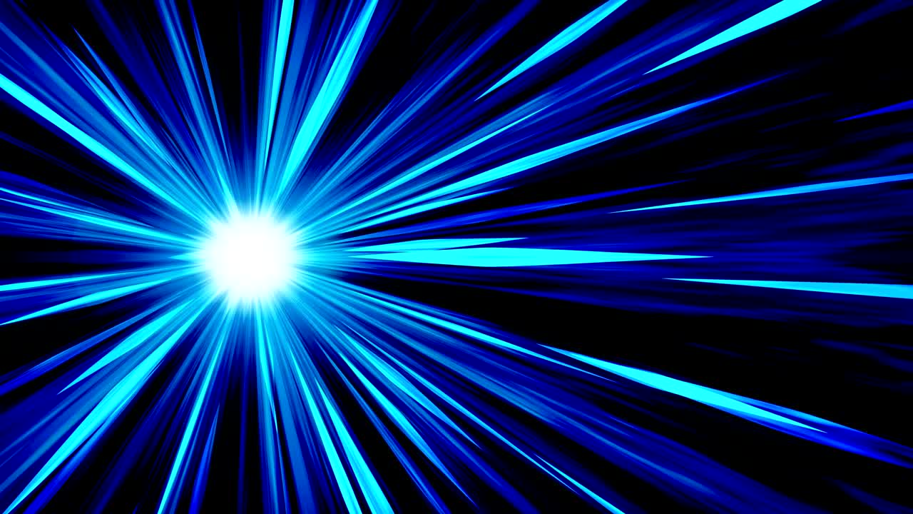 rayos de estallido de estrellas en el espacio. animación de bucle de haz de dibujos animados. fondo del concepto de tecnología futura. estrella de explosión con líneas.