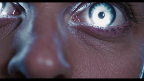 glowing eyes close up