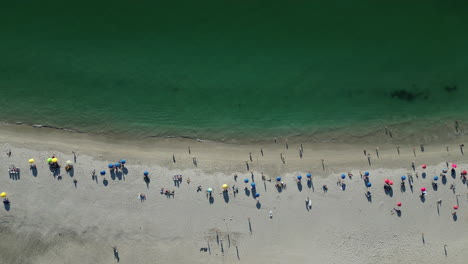 drone shot soaring slowly above cape town's stunning beach, showcasing the crystal-clear waters and golden sands. captured with a mavic pro, this footage highlights the natural beauty of south africa.