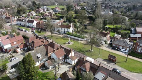 village of stock essex pub and green uk aerial footage