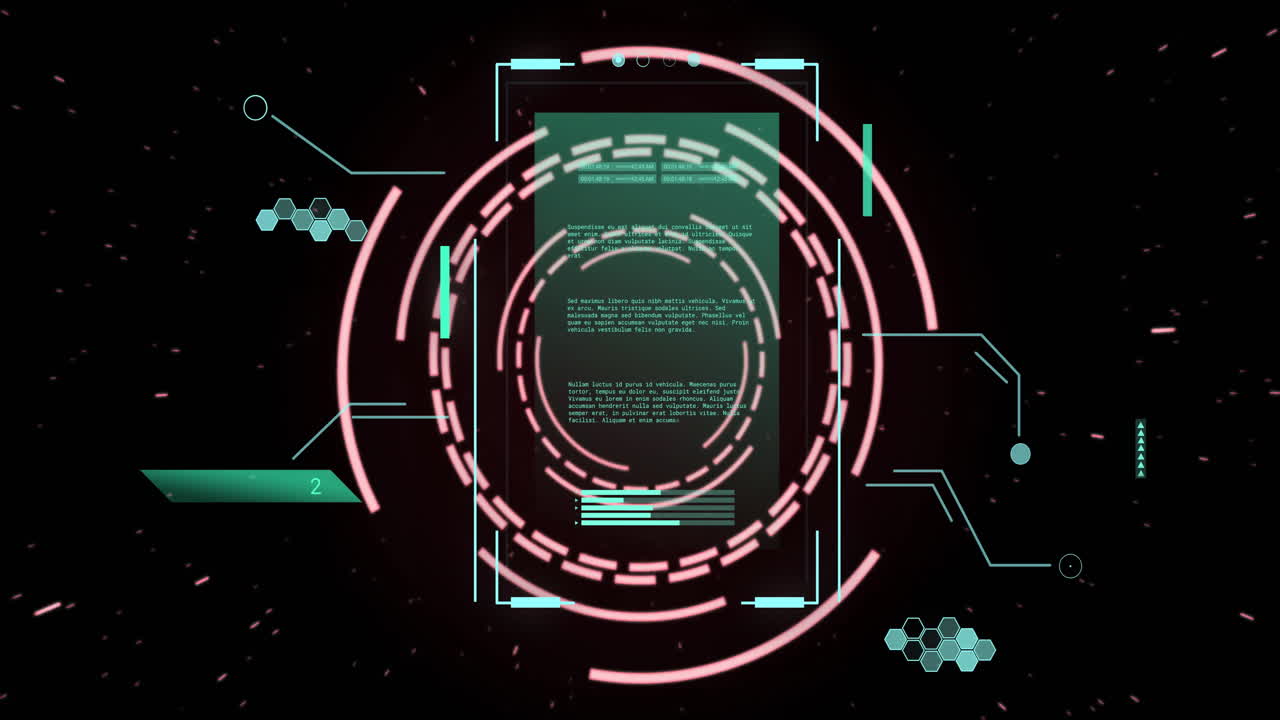 스에 대한 디지털 데이터 처리의 애니메이션