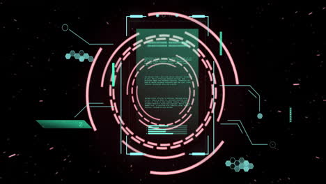 animación del procesamiento de datos digitales en ámbitos