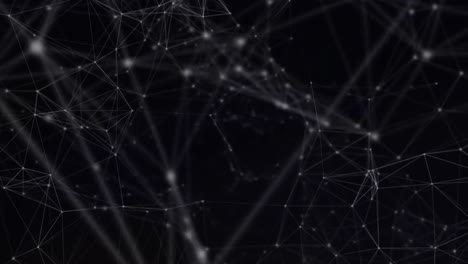digital animation of network of connections floating against black background