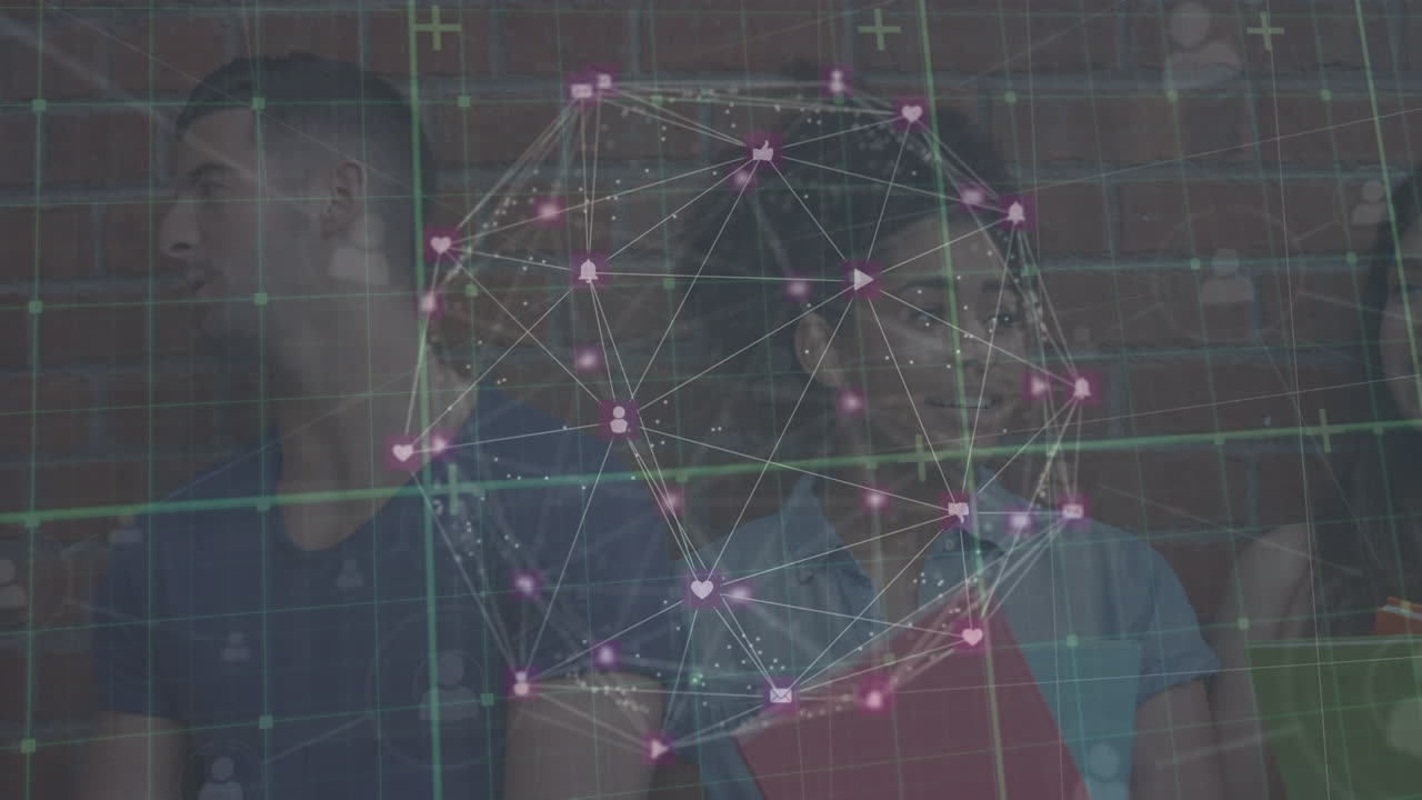 animación de la red de conexiones entre estudiantes diversos