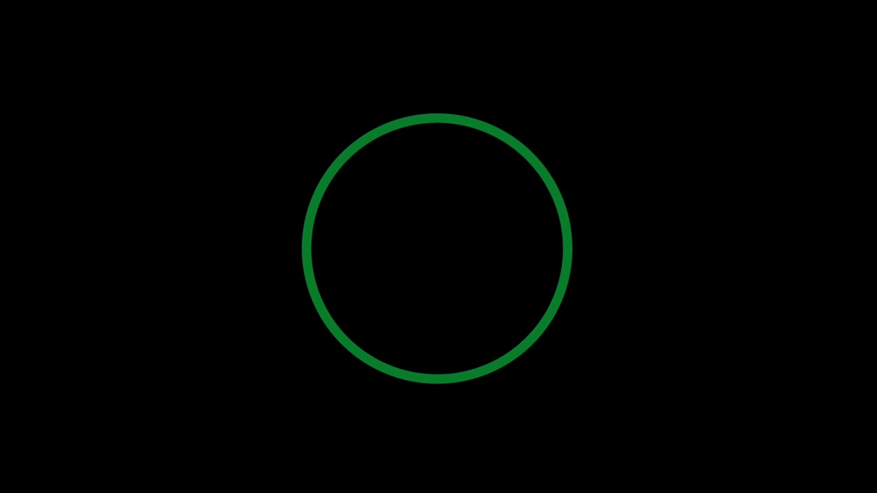 Animation green geometric shape isolate floating on black background.
