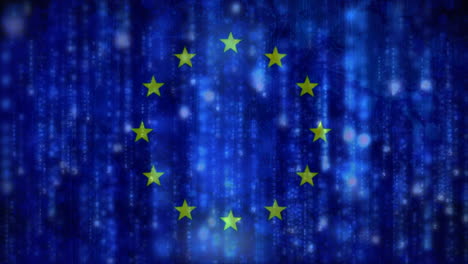 european flag with binary matrix code