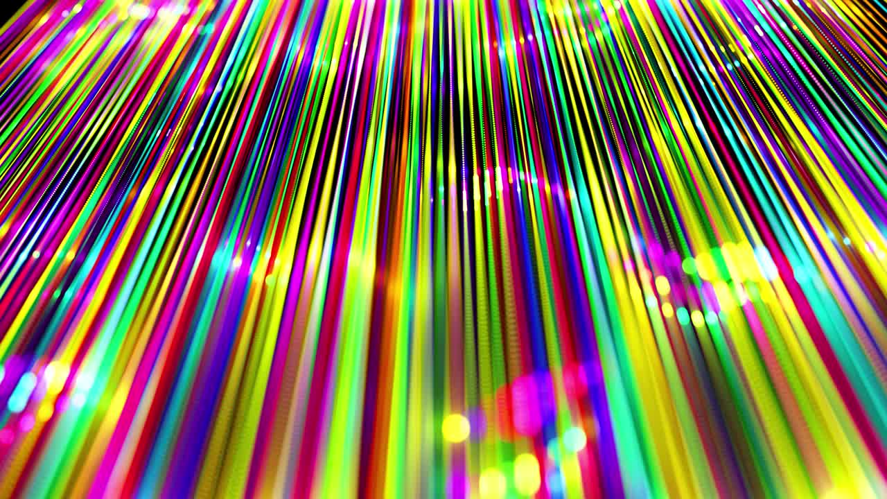 fondo abstracto brillo líneas multicolores forman superficie. hermosas líneas curvas como hermoso fondo creativo en bucle en 4k