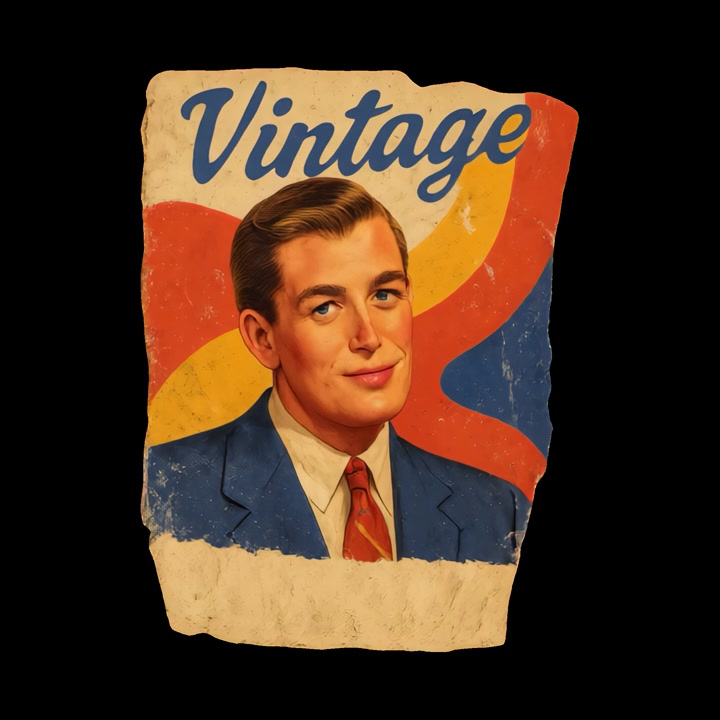 Ilustração em estilo vintage de um homem sorridente de terno
