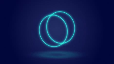 animation of neon circles moving over navy background