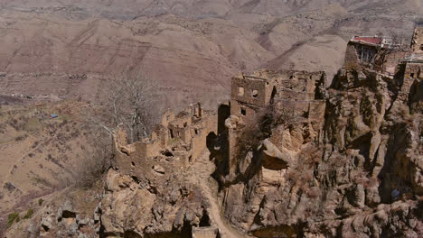 flying over ruins of an ancient city of gamsutl