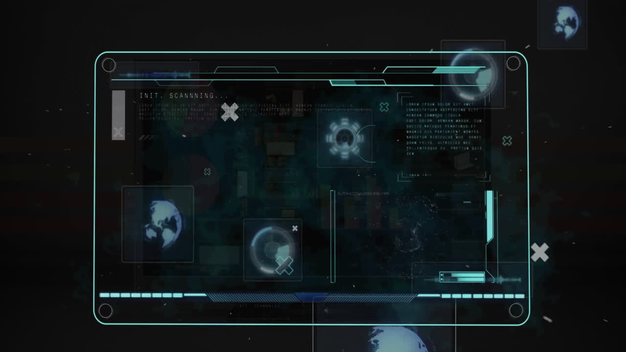 animación del procesamiento de datos por computadora en la pantalla
