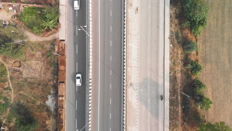 Top-angle-view-of-the-traffic-on-the-highway-in-Punjab