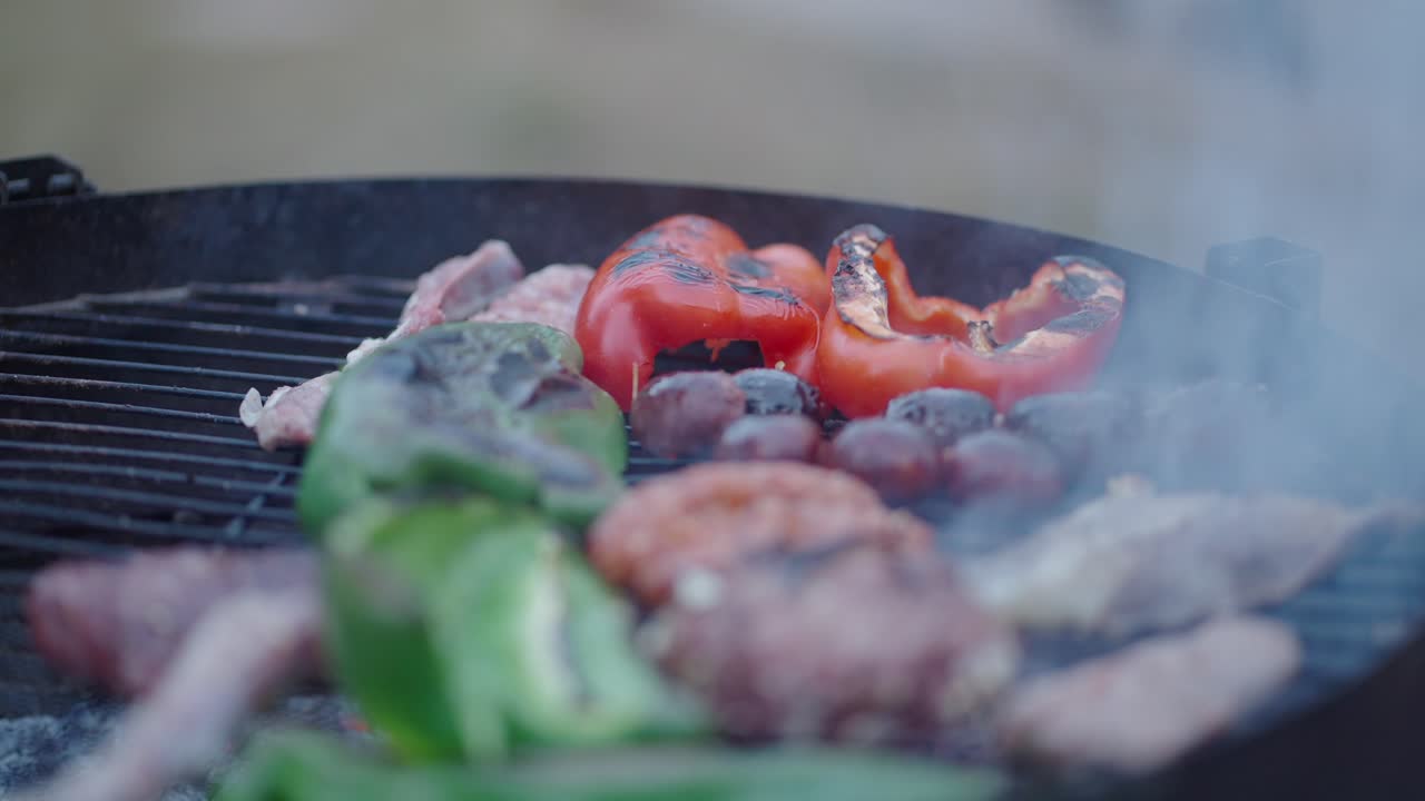 Grilled Peppers and Meat