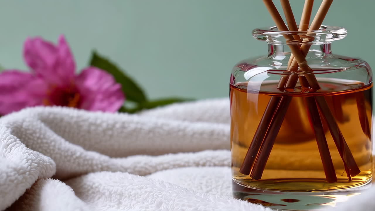 Relaxing Home Diffuser with Pink Flower