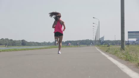 woman running outdoors