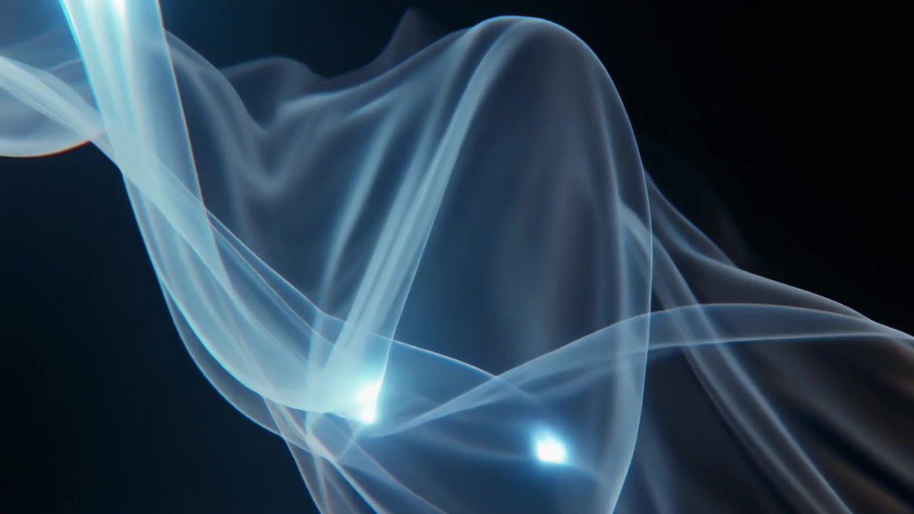 Abstract Flowing Blue Silk Fabric Animation