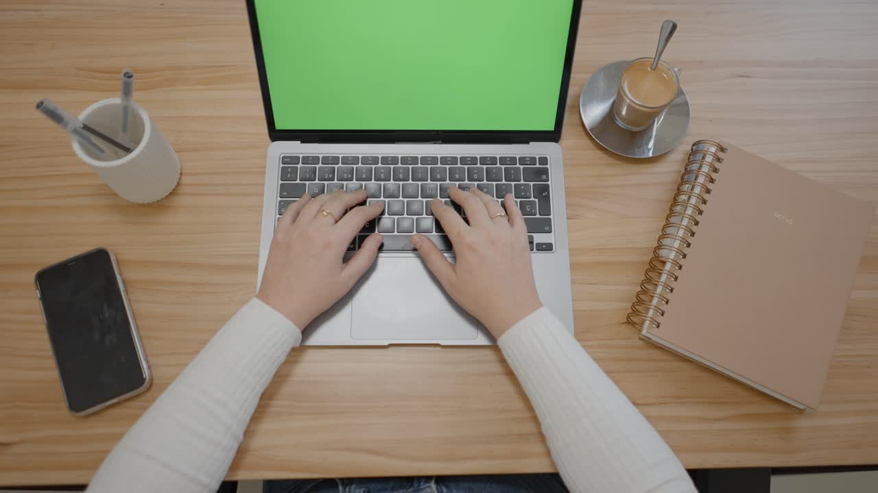 Woman working on a laptop