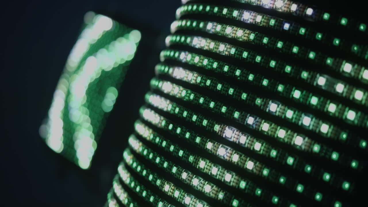 Close-up view of a LED light strip