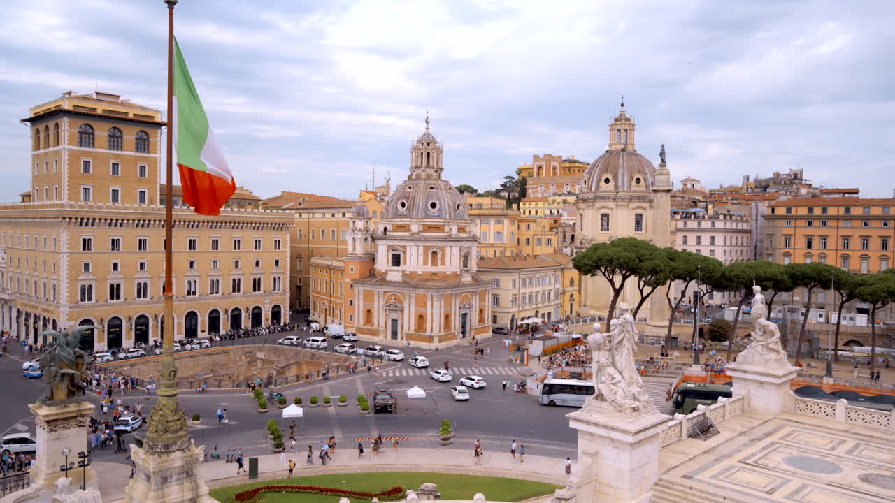 Time lapse di Piazza Venezia, vista dal Vittoriano Panorama di Roma