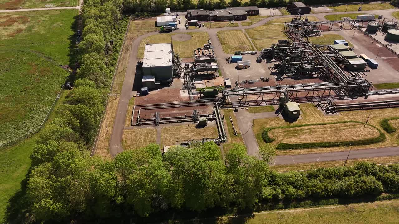 Aerial view of an industrial processing facility