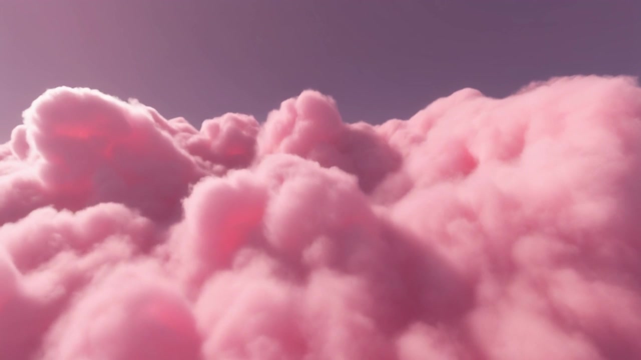 Aerial View of Soft Pink Clouds at Sunset