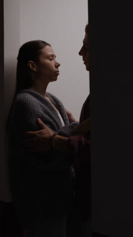 woman and girl in a conversation