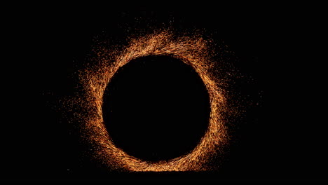 Animation-Eines-Seltsamen-Dimensionalen-Portals,-Kreis-Aus-Orangefarbenen-Funken