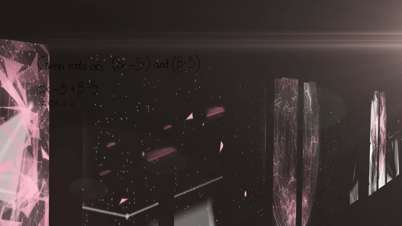 Animazione di scie luminose su equazioni matematiche su sfondo nero