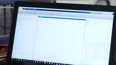 engineering laptop with software and signal analysis