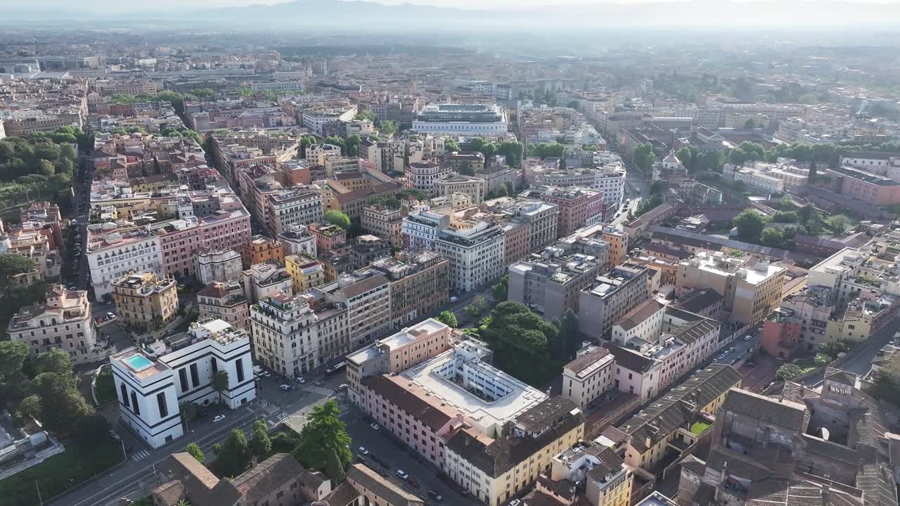 Rome Skyline At Rome In Lazio Italy. Medieval Buildings. Downtown District. Rome Skyline At Rome In Lazio Italy. Venice Square Background. Cultural Heritage. Italy Skyline.
