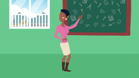 female teacher presenting to class
