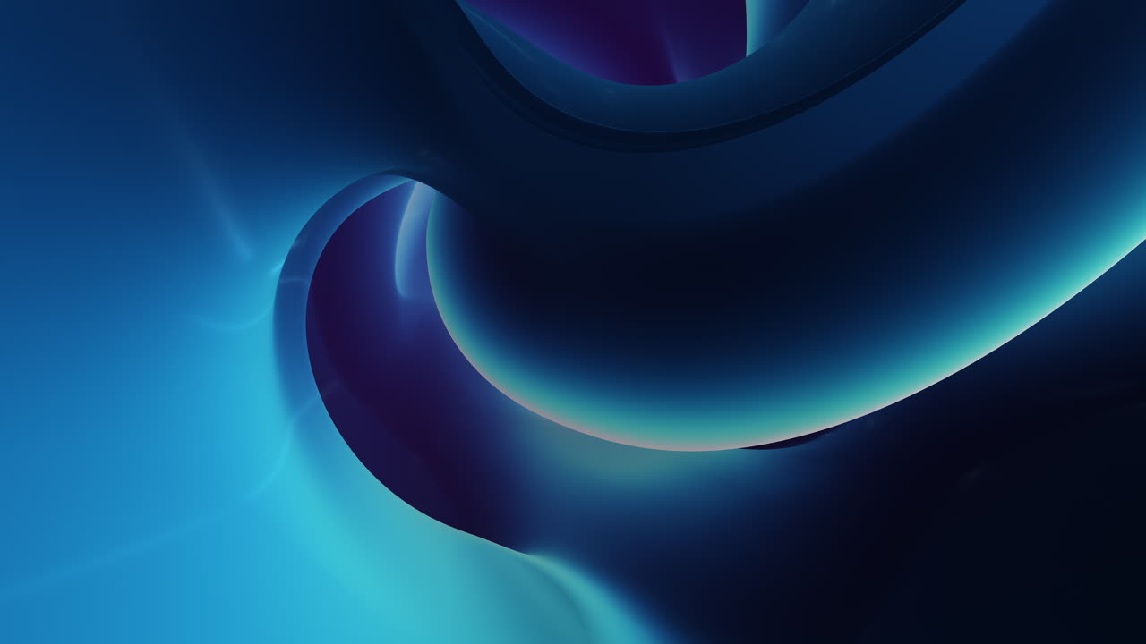 Flowing futuristic neon dark blue waves