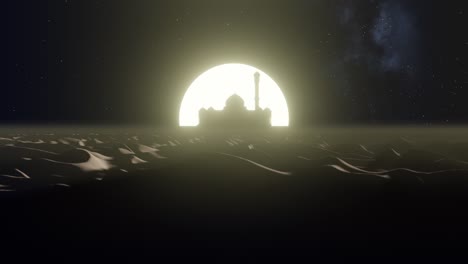 la noche de las dunas del desierto en el ramadán