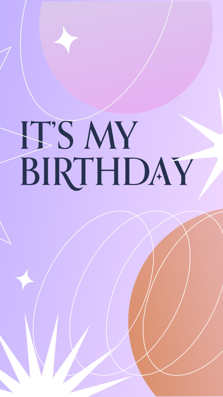 그라디언트 생일 템플릿의 모션 그래픽