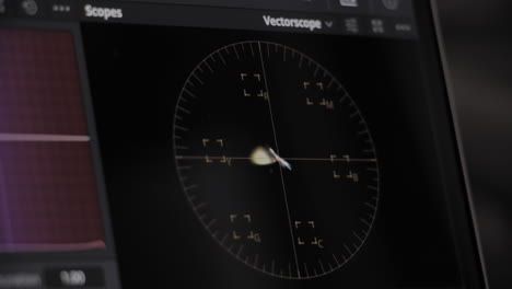 vectoroscopio gráfico de color video fillm clasificación de color software de corrección de color edición en un ángulo