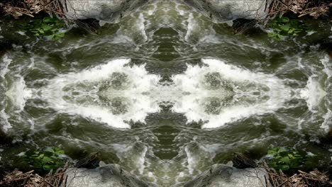 Kaleidoscope-from-Nature-Shots,-Wissahickon-Creek