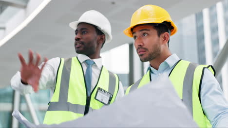 people, engineering and planning with blueprint