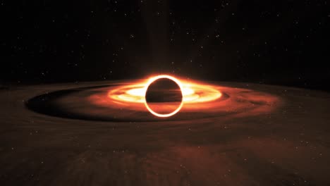 animation of a black hole absorbing light in space