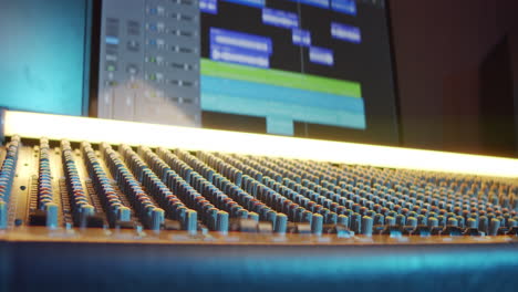 mixing desk in recording studio