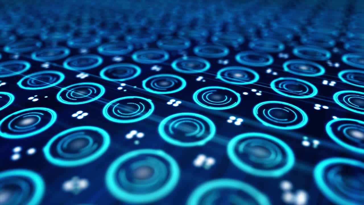Abstract Digital Background with Glowing Blue Circles