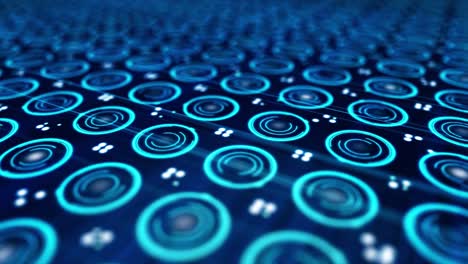 abstract digital background with glowing blue circles